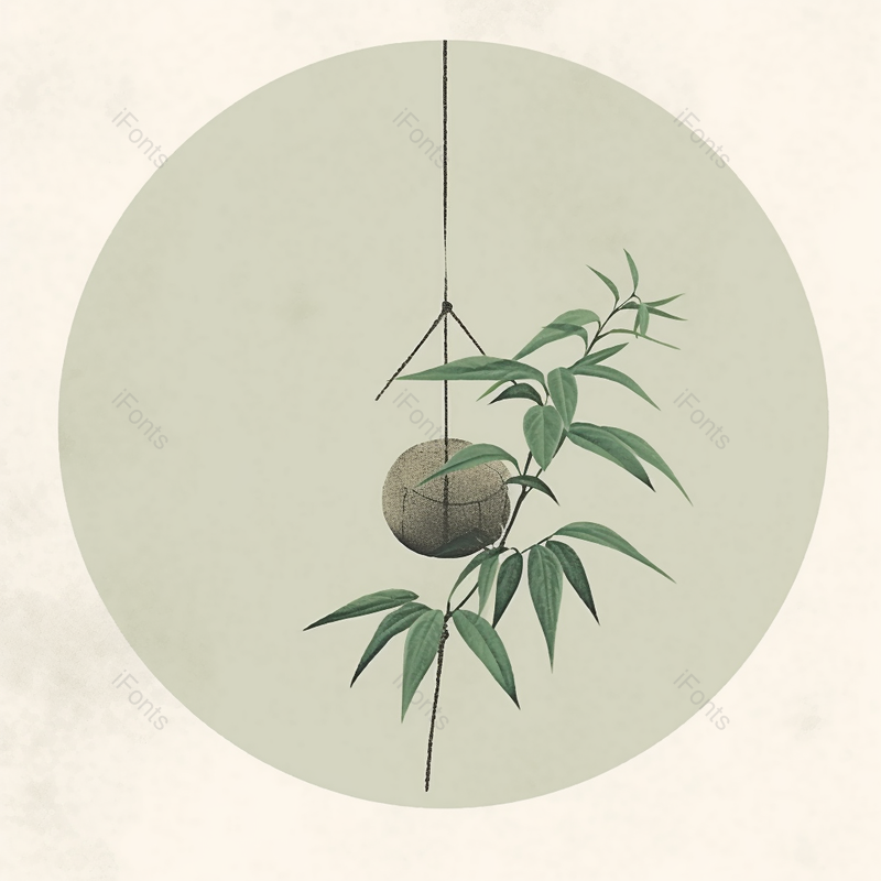 中国古风绿色植物枫叶圆形插画,插画/手绘图,插画/手绘图库,插画/手绘图下载,插画/手绘